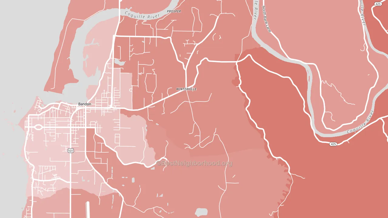 Winterville, OR block-group political-lean map