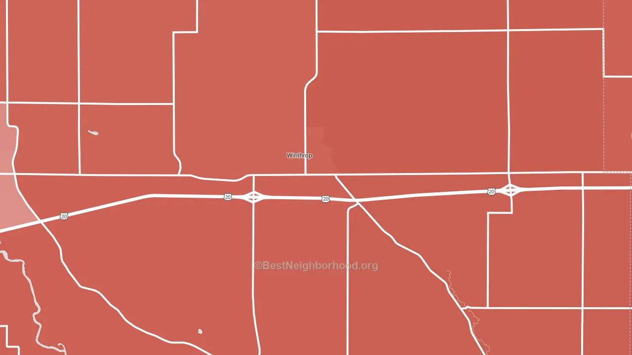 Winthrop, IA block-group political-lean map