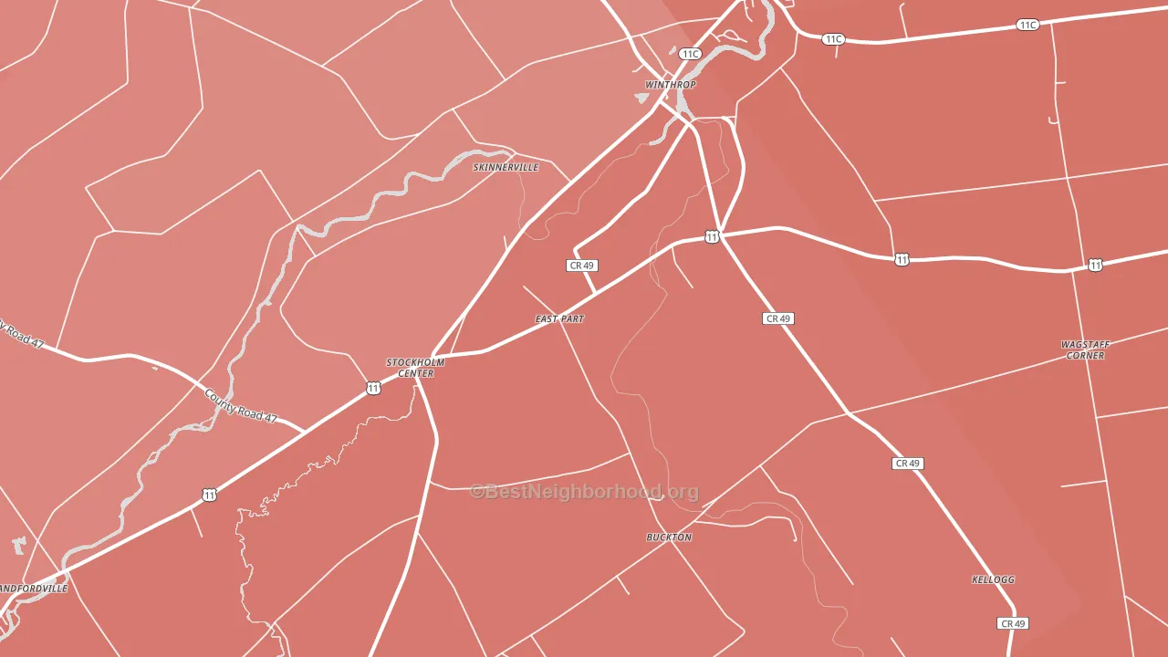 Winthrop, NY block-group political-lean map