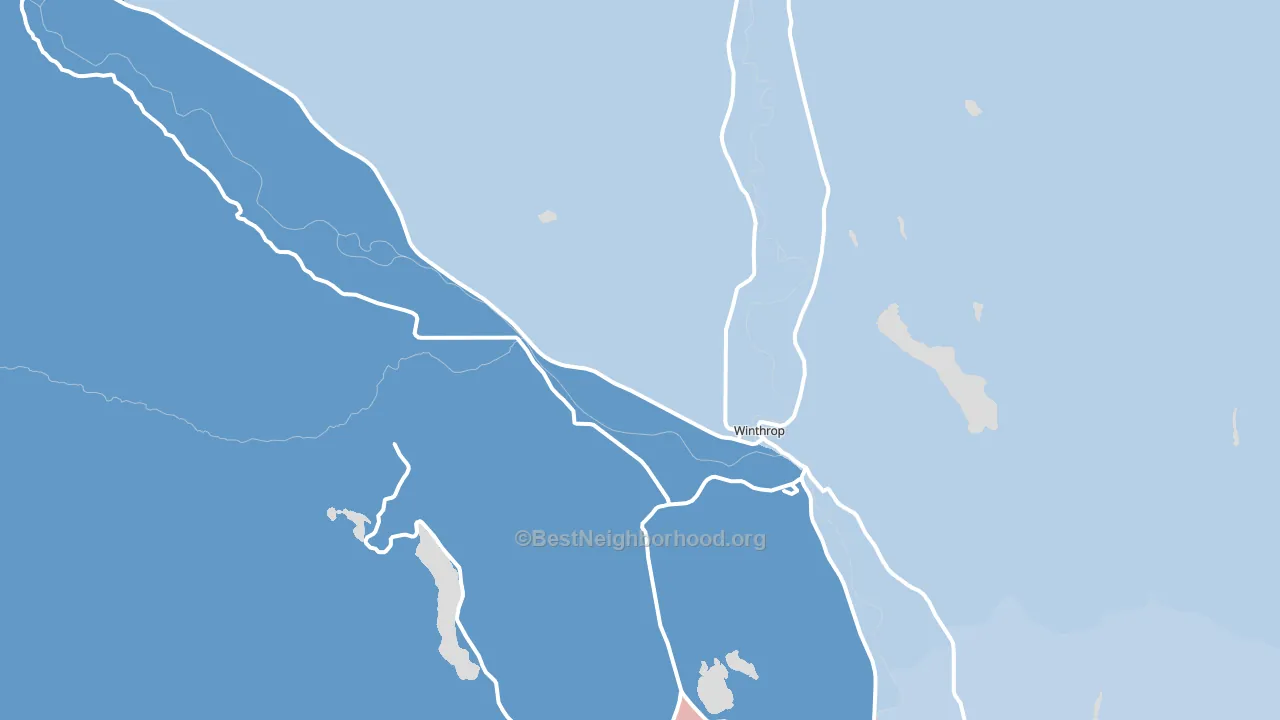 Winthrop, WA block-group political-lean map