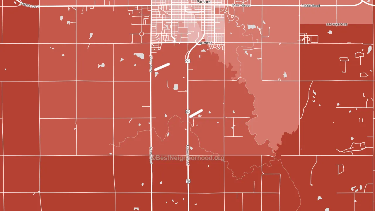 Winway, KS block-group political-lean map