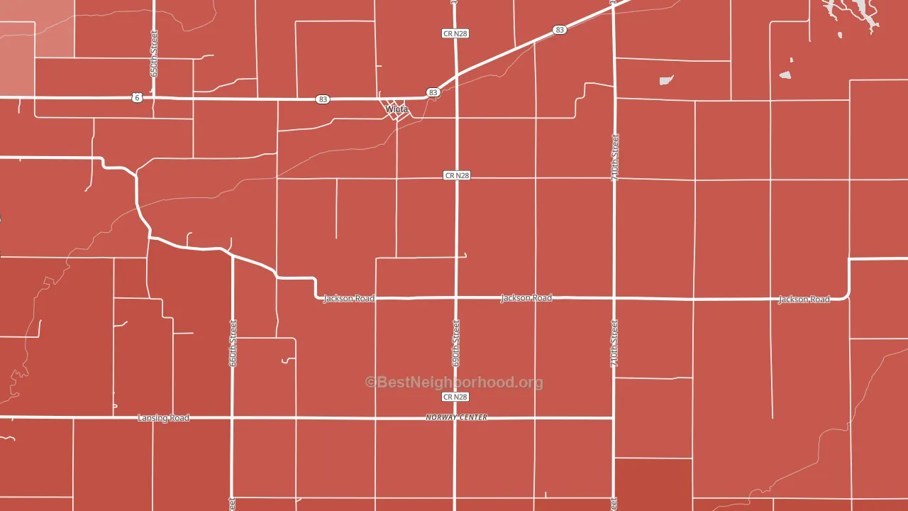 Wiota, IA block-group political-lean map