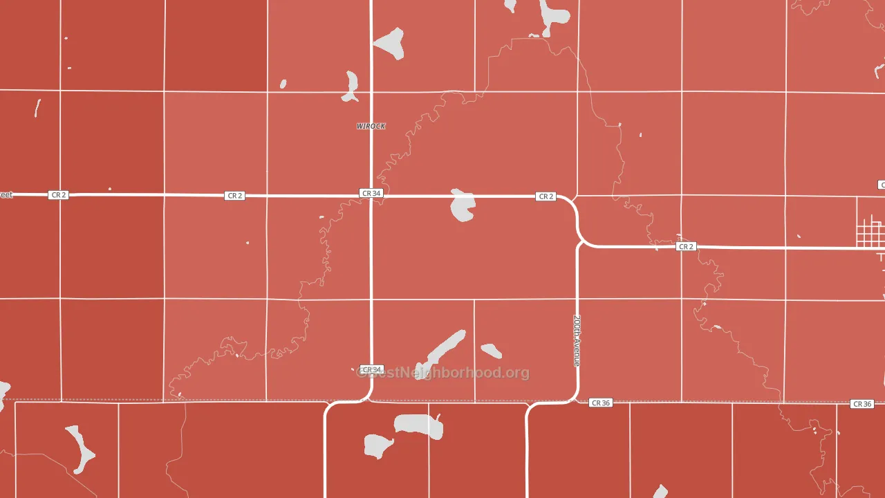 Wirock, MN block-group political-lean map