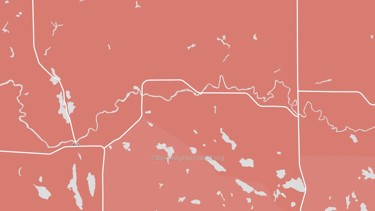 Wirt, MN block-group political-lean map