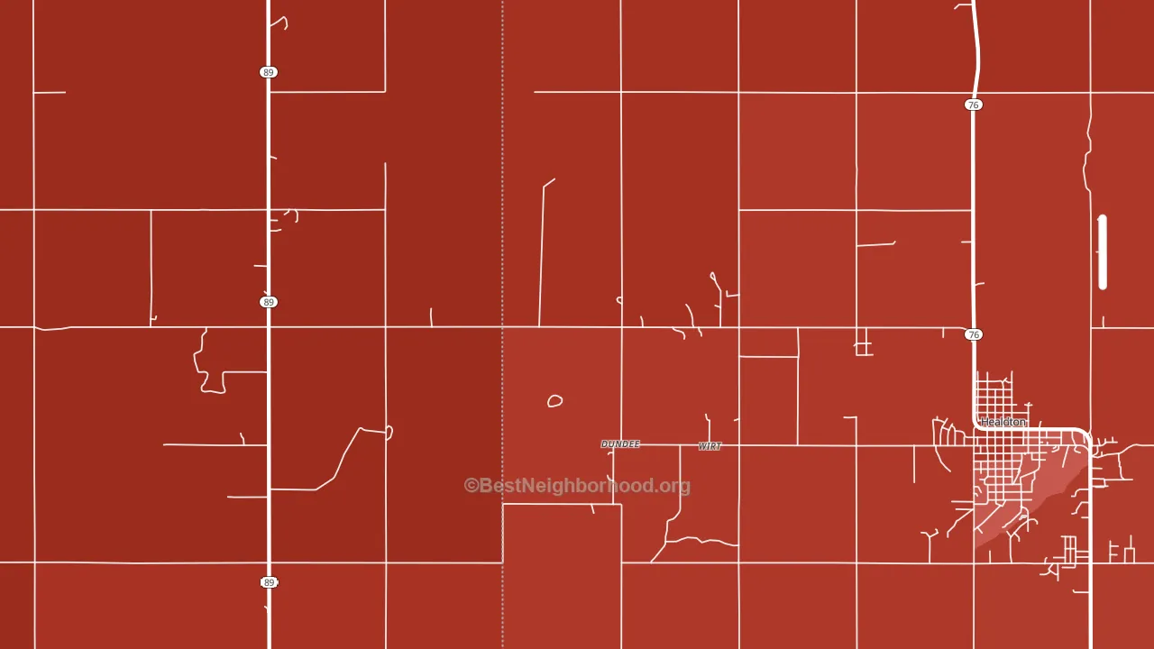 Wirt, OK block-group political-lean map