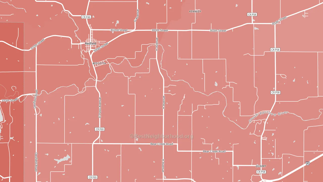 Wiscotta, IA block-group political-lean map
