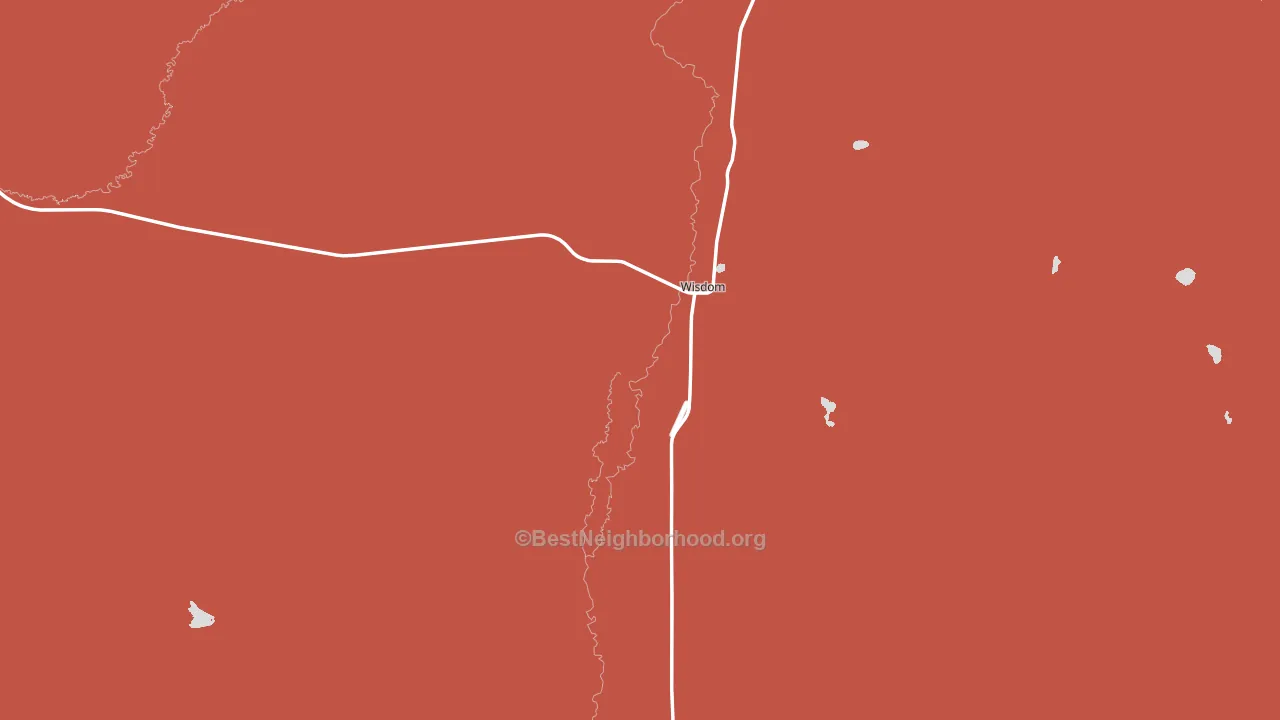 Wisdom, MT block-group political-lean map