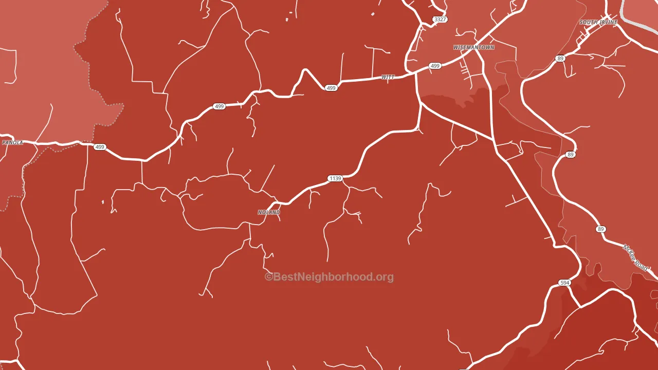 Wisemantown, KY block-group political-lean map