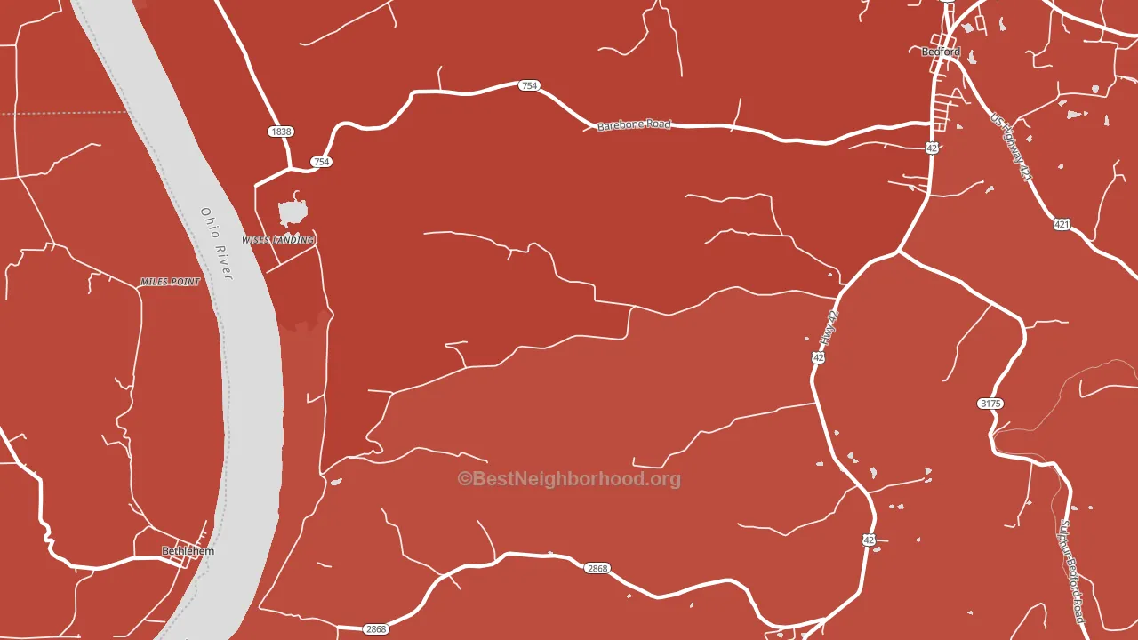 Wises Landing, KY block-group political-lean map