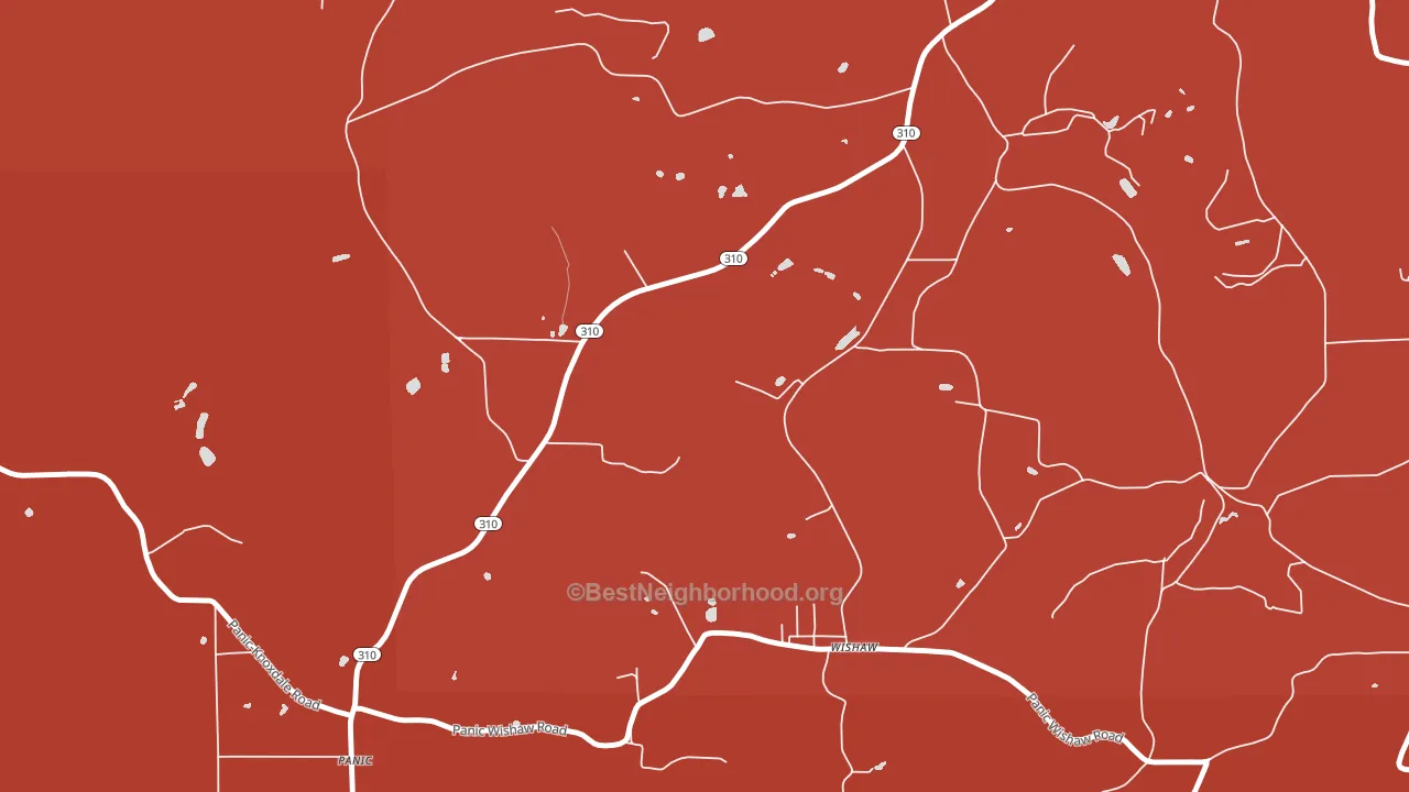 Wishaw, PA block-group political-lean map