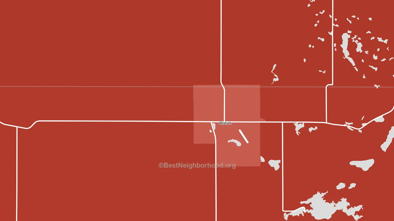 Wishek, ND block-group political-lean map
