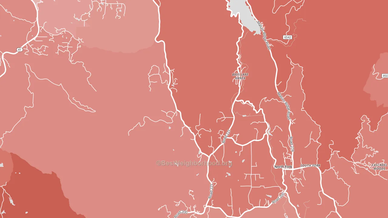 Wishon, CA block-group political-lean map