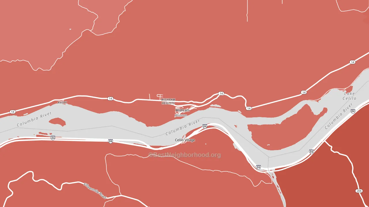 Wishram, WA block-group political-lean map