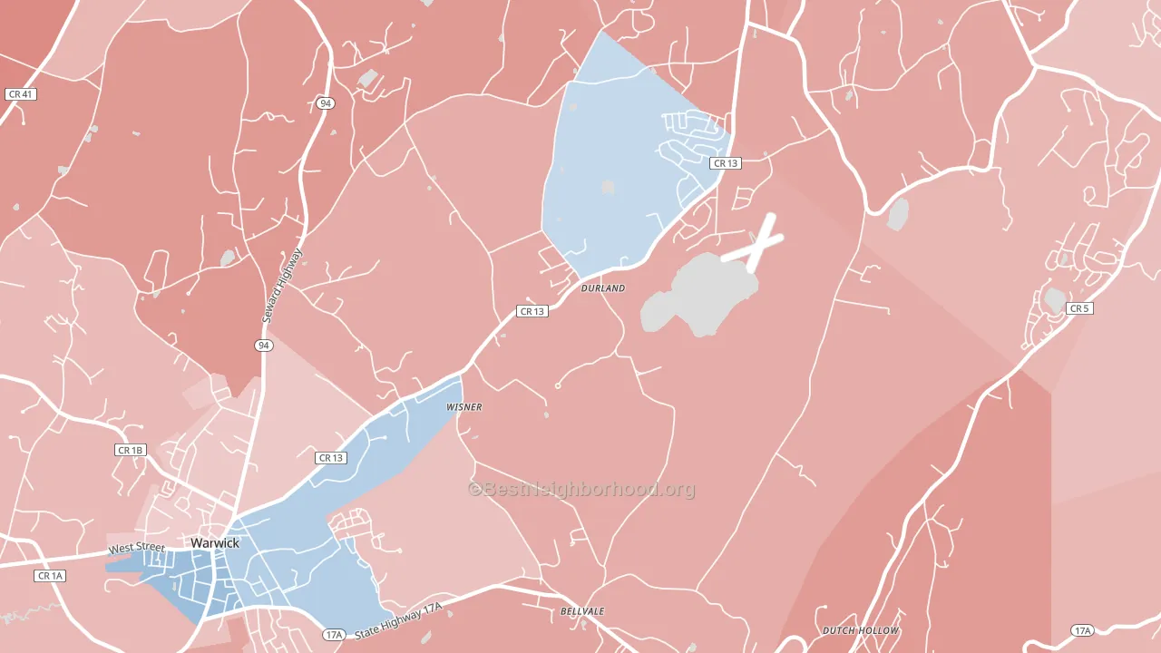 Wisner, NY block-group political-lean map