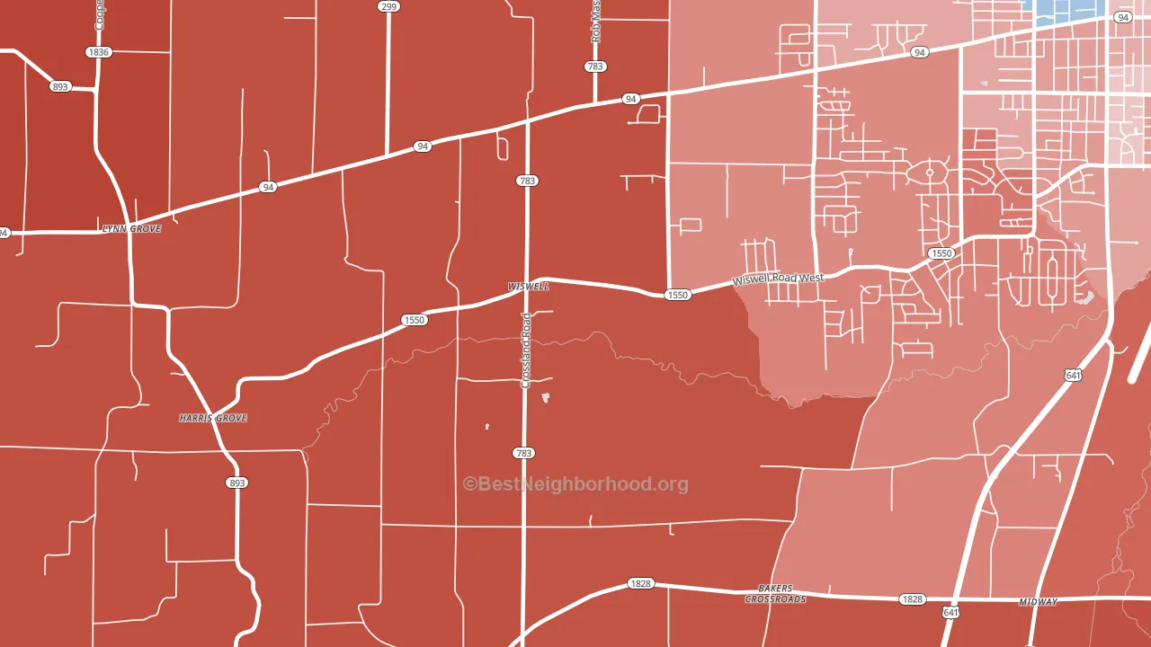 Wiswell, KY block-group political-lean map