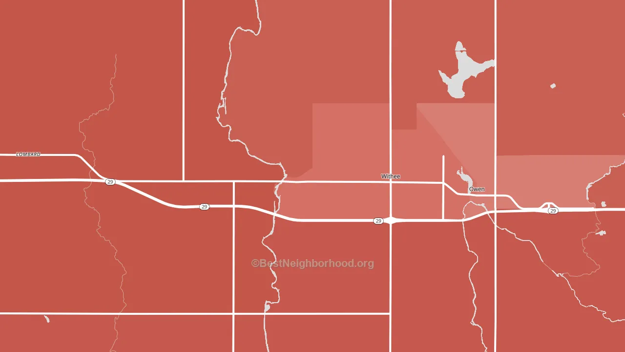 Withee, WI block-group political-lean map