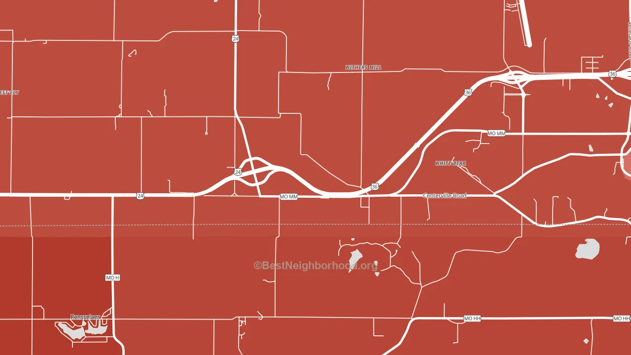 Withers Mill, MO block-group political-lean map