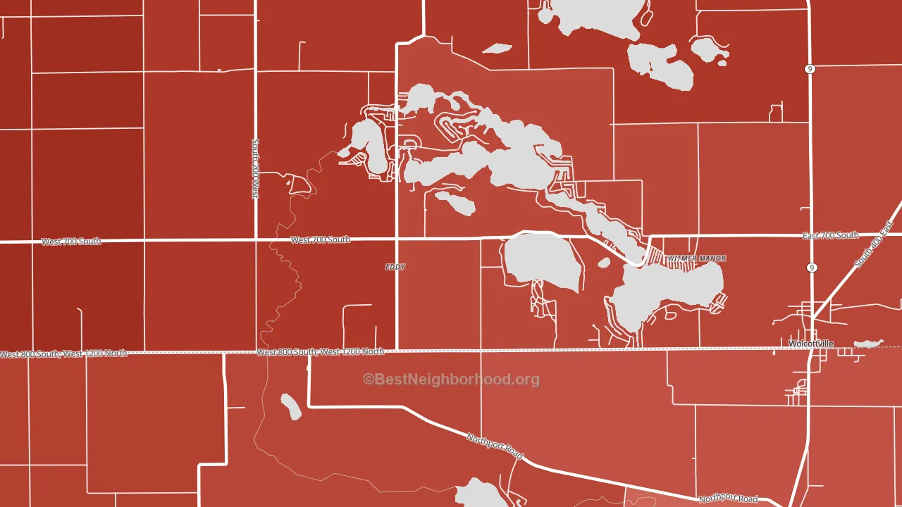Witmer Manor, IN block-group political-lean map