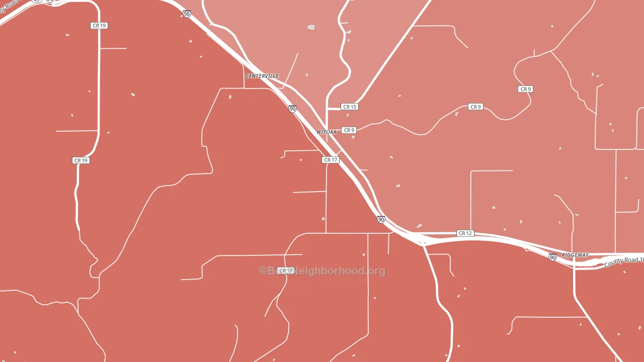 Witoka, MN block-group political-lean map