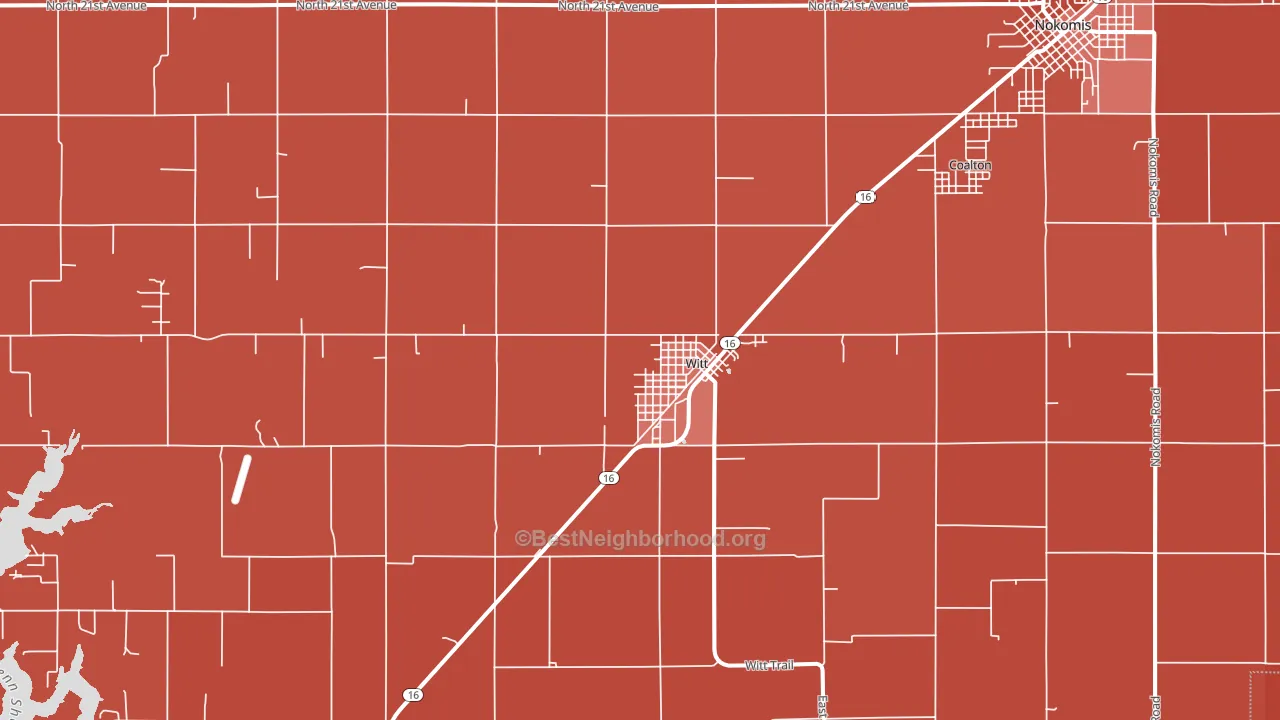 Witt, IL block-group political-lean map