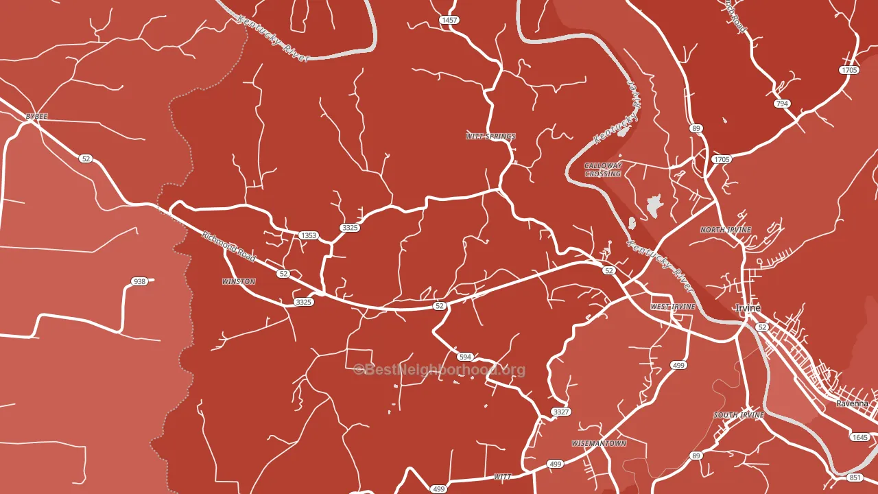 Witt Springs, KY block-group political-lean map