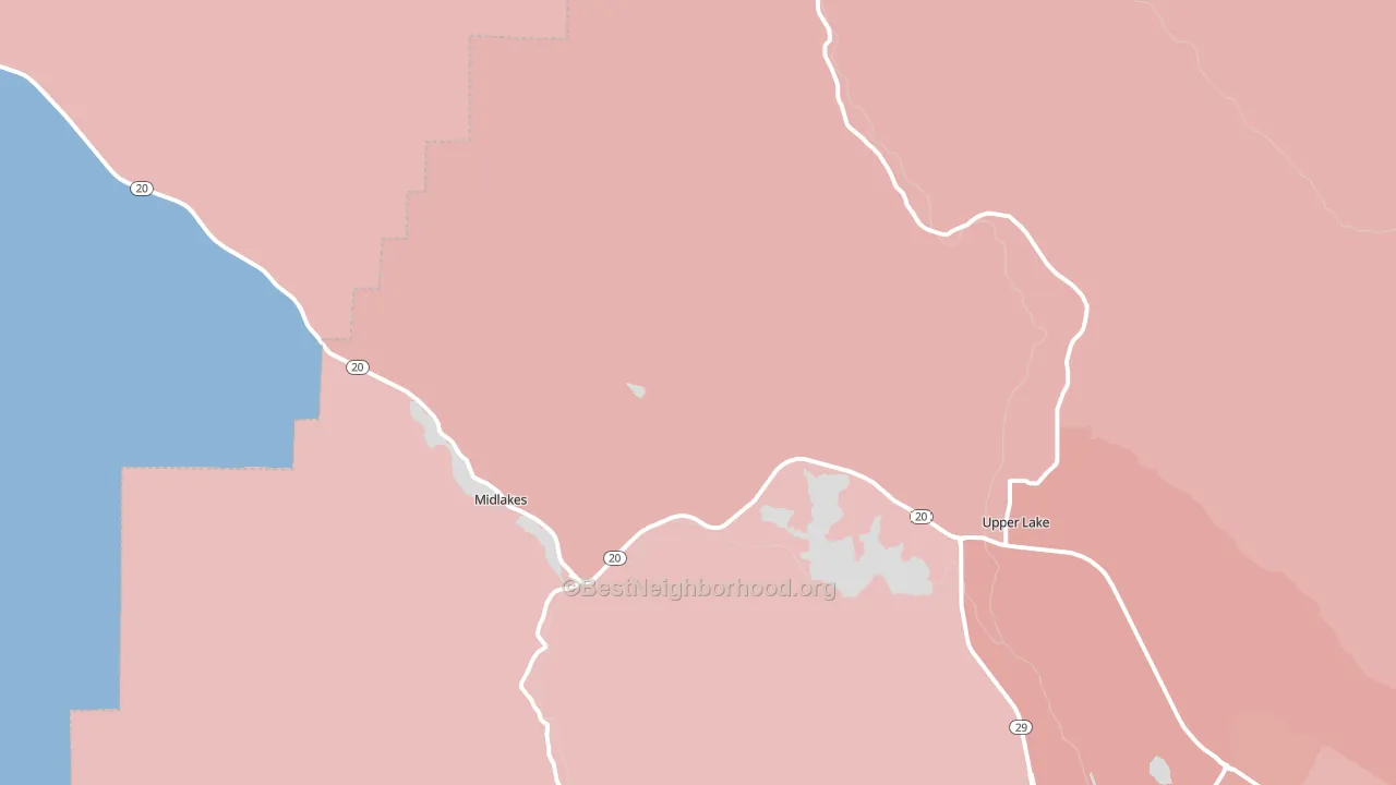 Witter Springs, CA block-group political-lean map