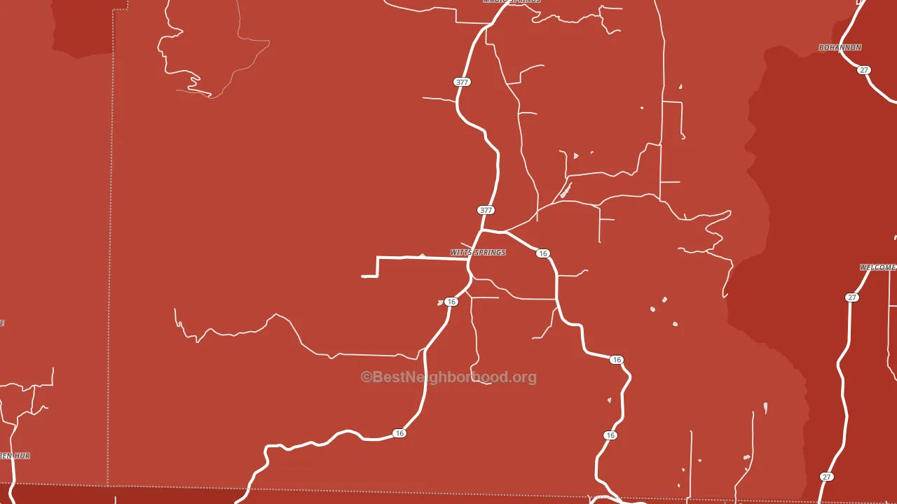 Witts Springs, AR block-group political-lean map