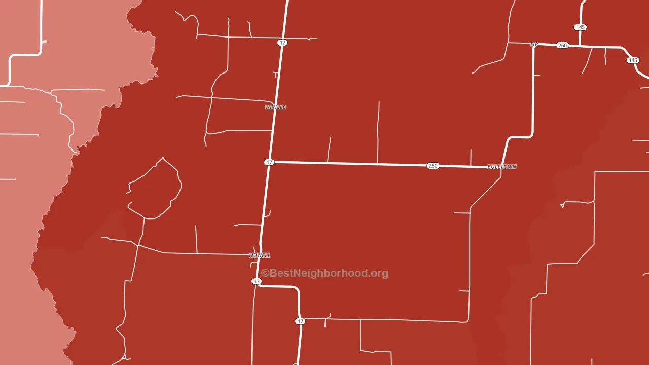 Wiville, AR block-group political-lean map