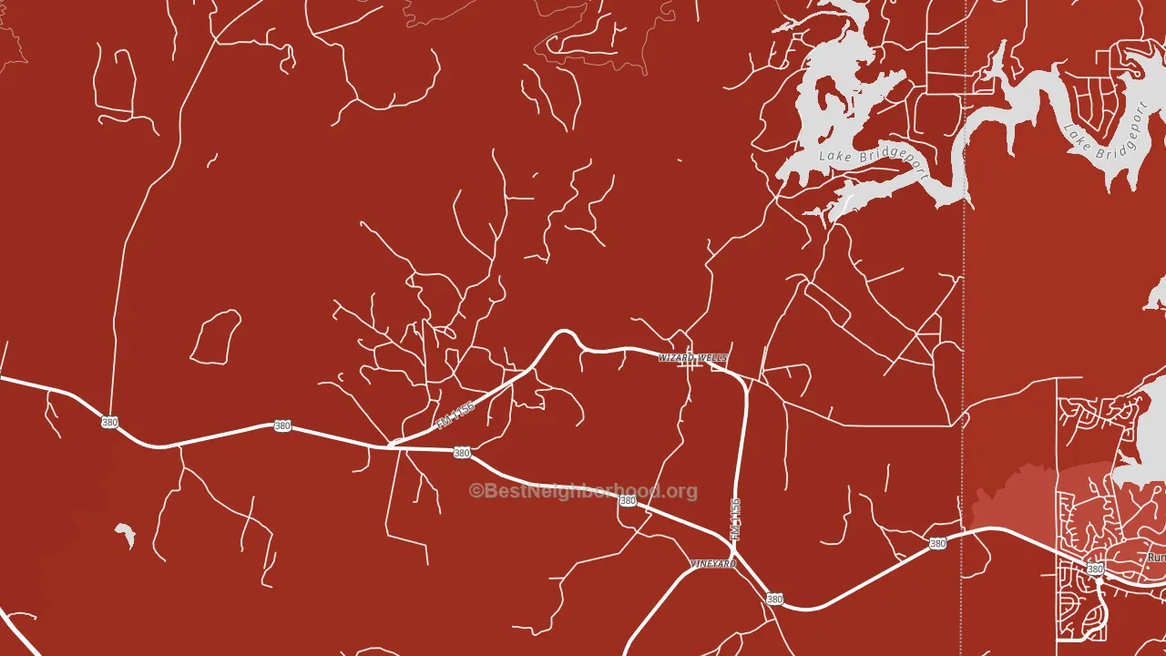 Wizard Wells, TX block-group political-lean map