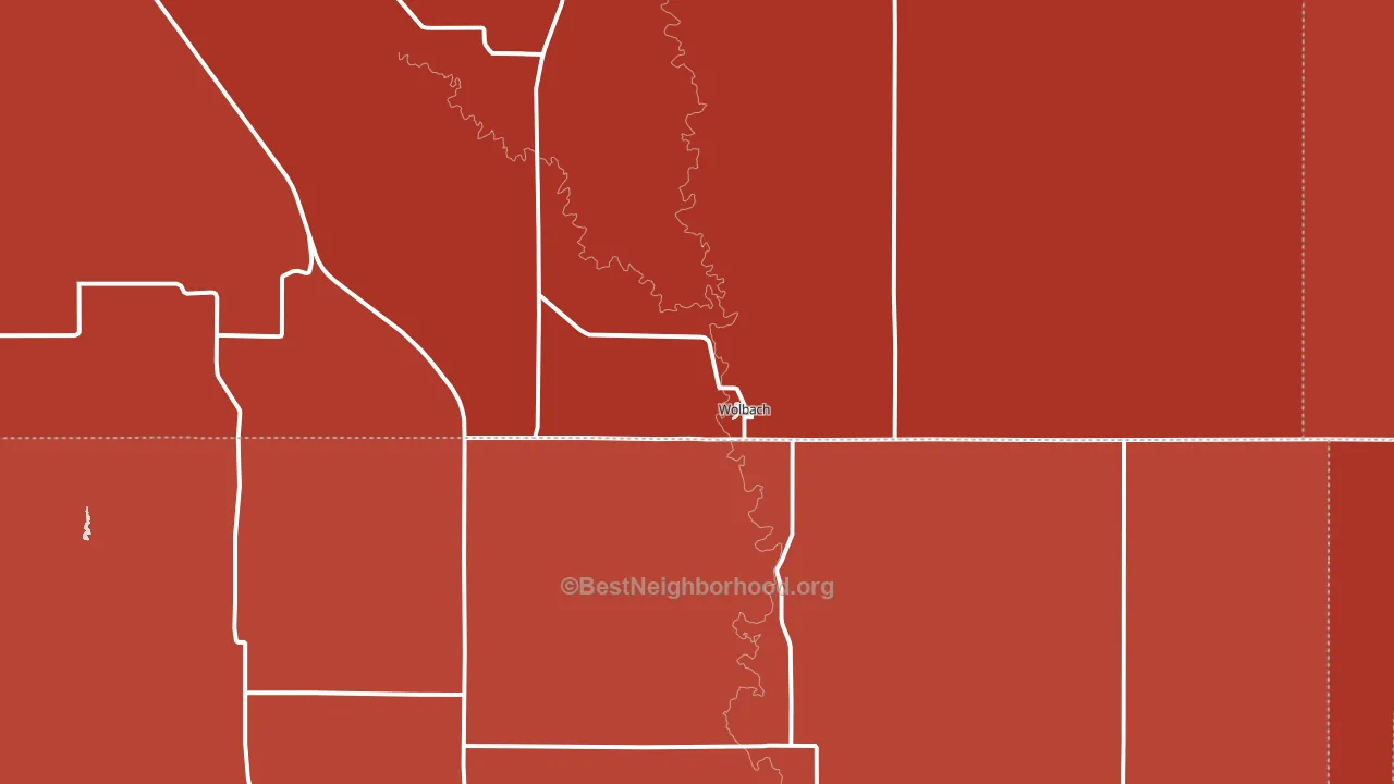 Wolbach, NE block-group political-lean map