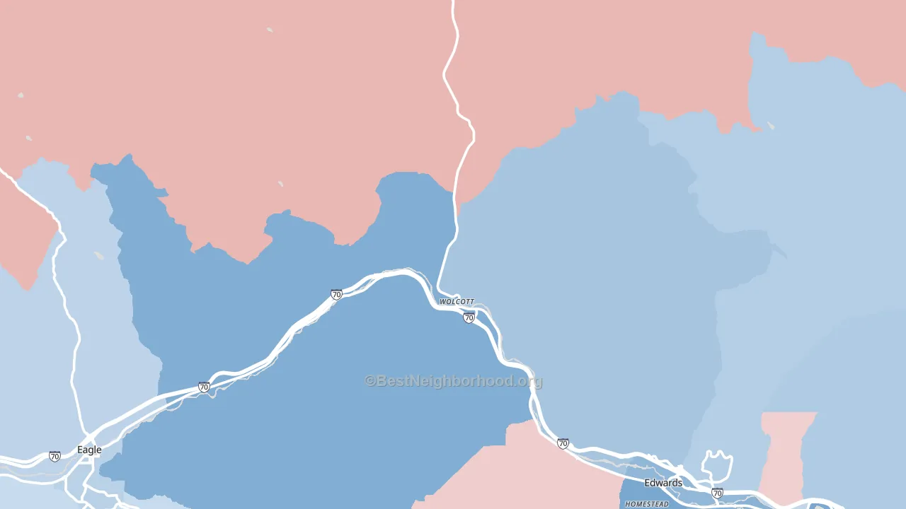 Wolcott, CO block-group political-lean map
