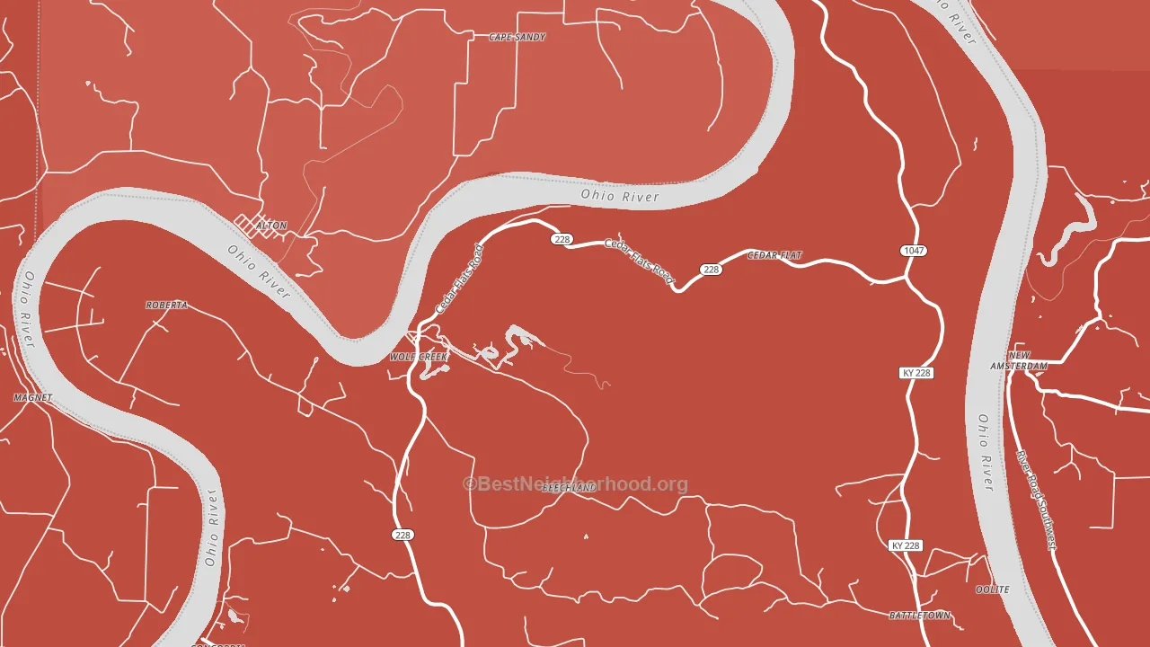 Wolf Creek, KY block-group political-lean map