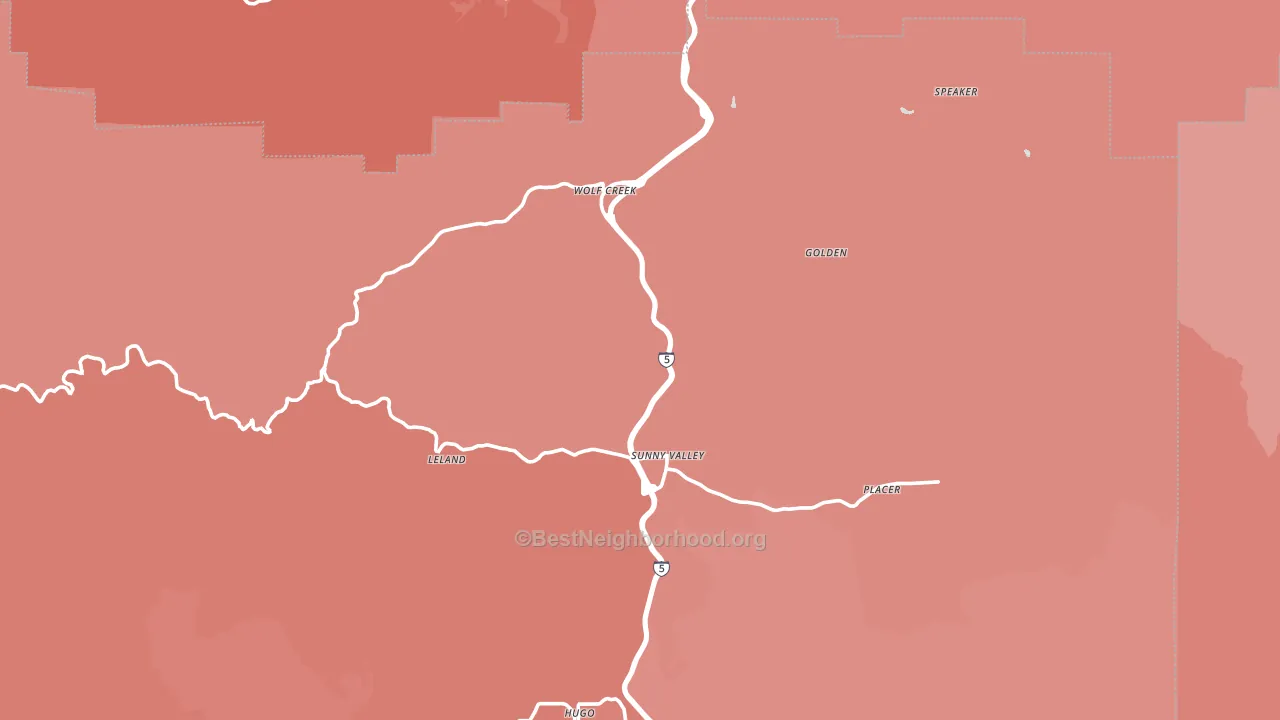 Wolf Creek, OR block-group political-lean map