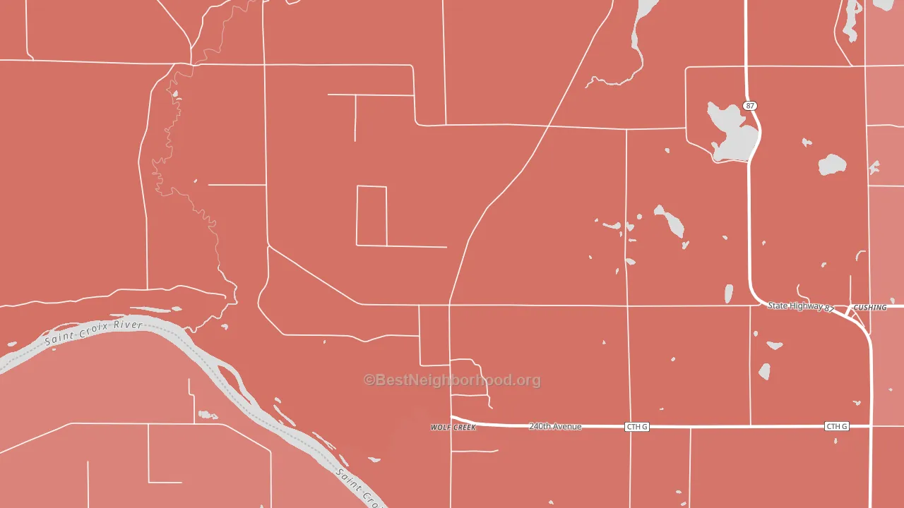 Wolf Creek, WI block-group political-lean map