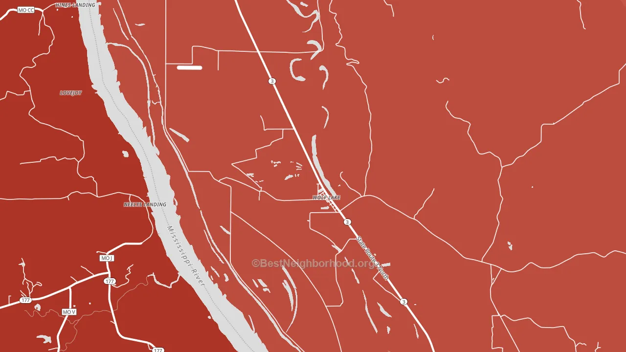 Wolf Lake, IL block-group political-lean map