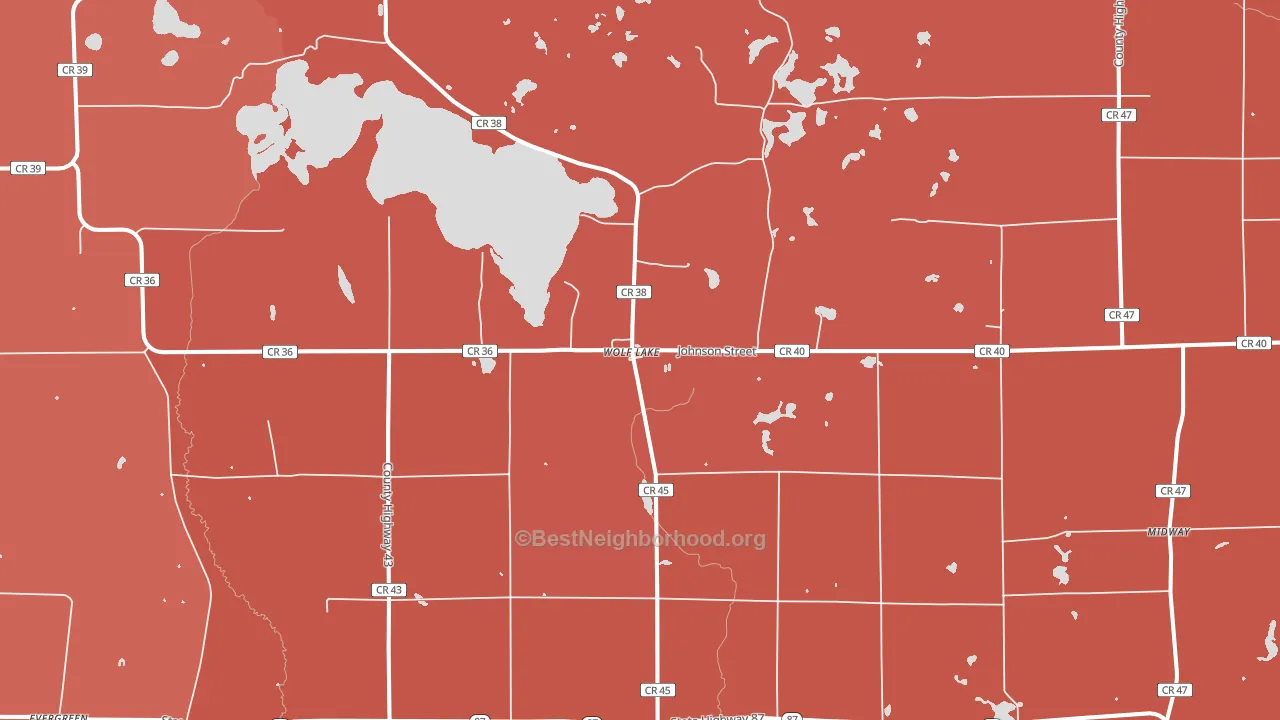 Wolf Lake, MN block-group political-lean map