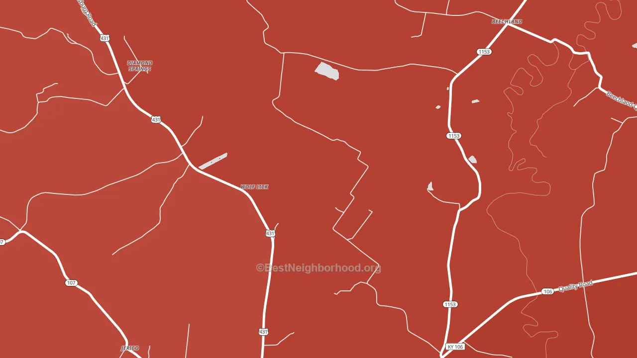 Wolf Lick, KY block-group political-lean map