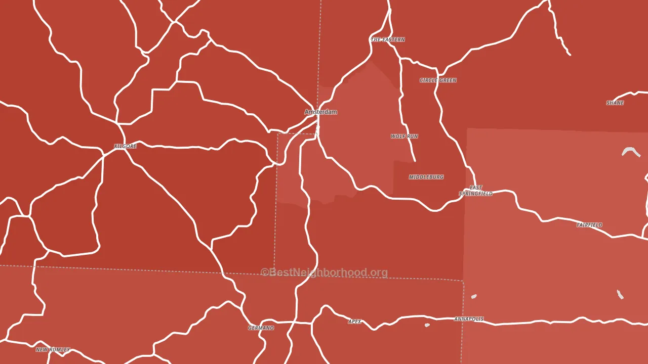 Wolf Run, OH block-group political-lean map