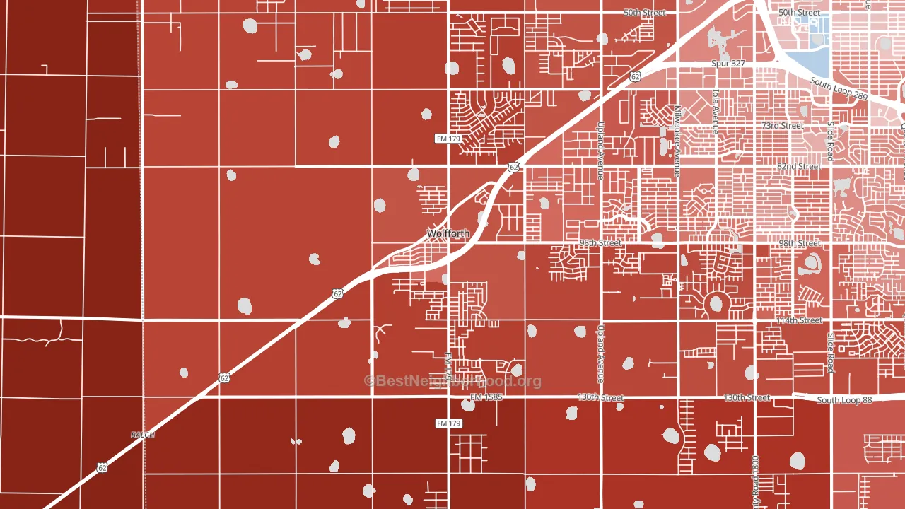 Wolfforth, TX block-group political-lean map