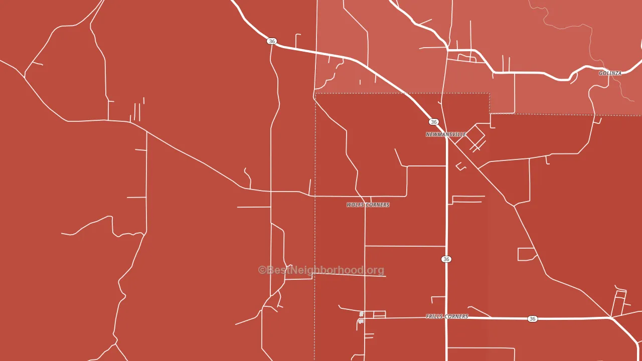 Wolfs Corner, PA block-group political-lean map