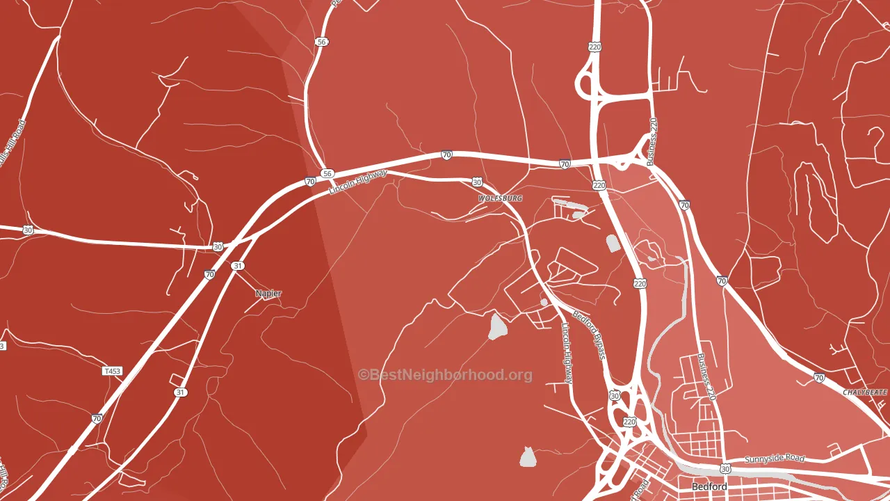 Wolfsburg, PA block-group political-lean map
