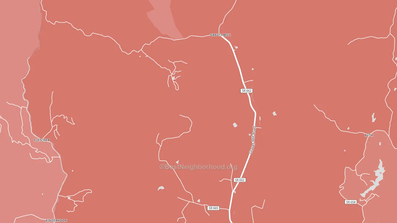 Wolftown, VA block-group political-lean map