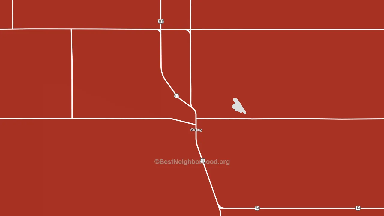 Wolsey, SD block-group political-lean map