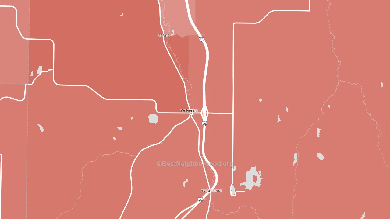 Wolverine, MI block-group political-lean map