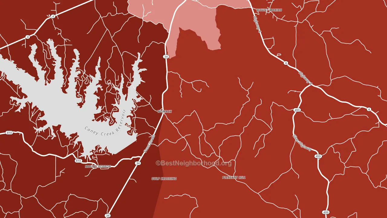 Womack, LA block-group political-lean map