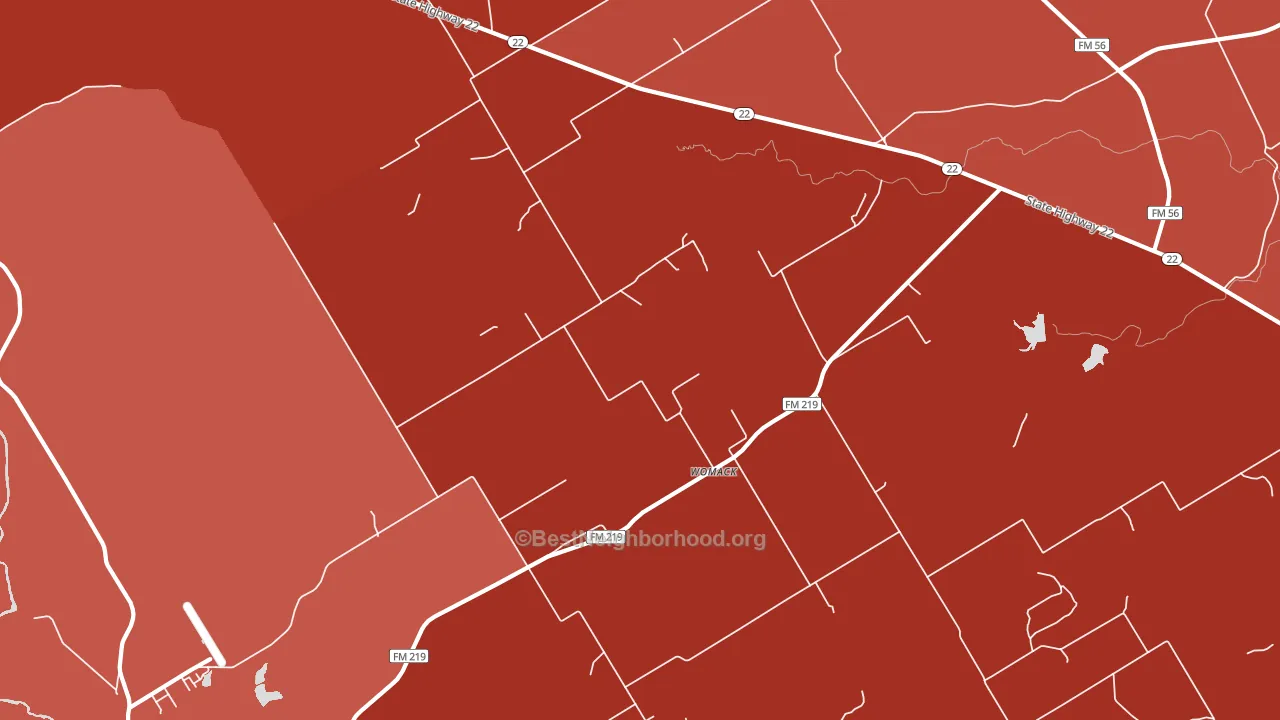 Womack, TX block-group political-lean map