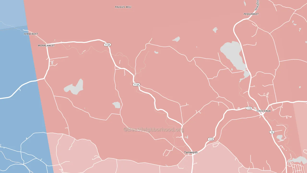 Wonalancet, NH block-group political-lean map