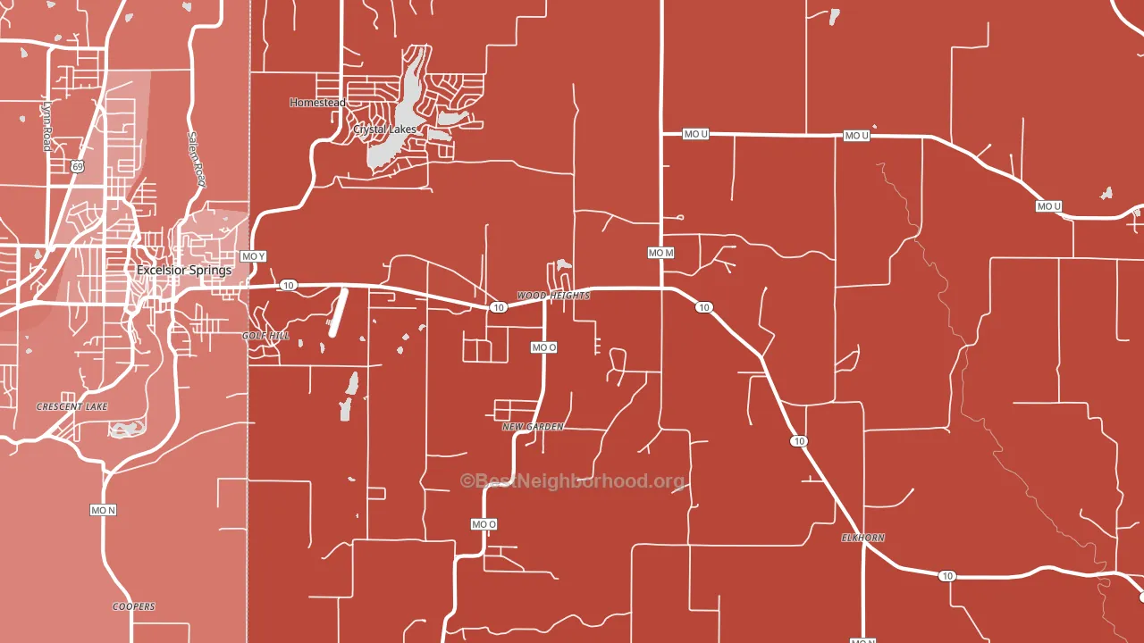 Wood Heights, MO block-group political-lean map