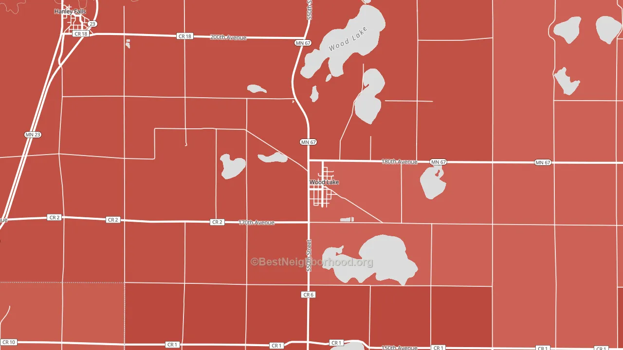 Wood Lake, MN block-group political-lean map