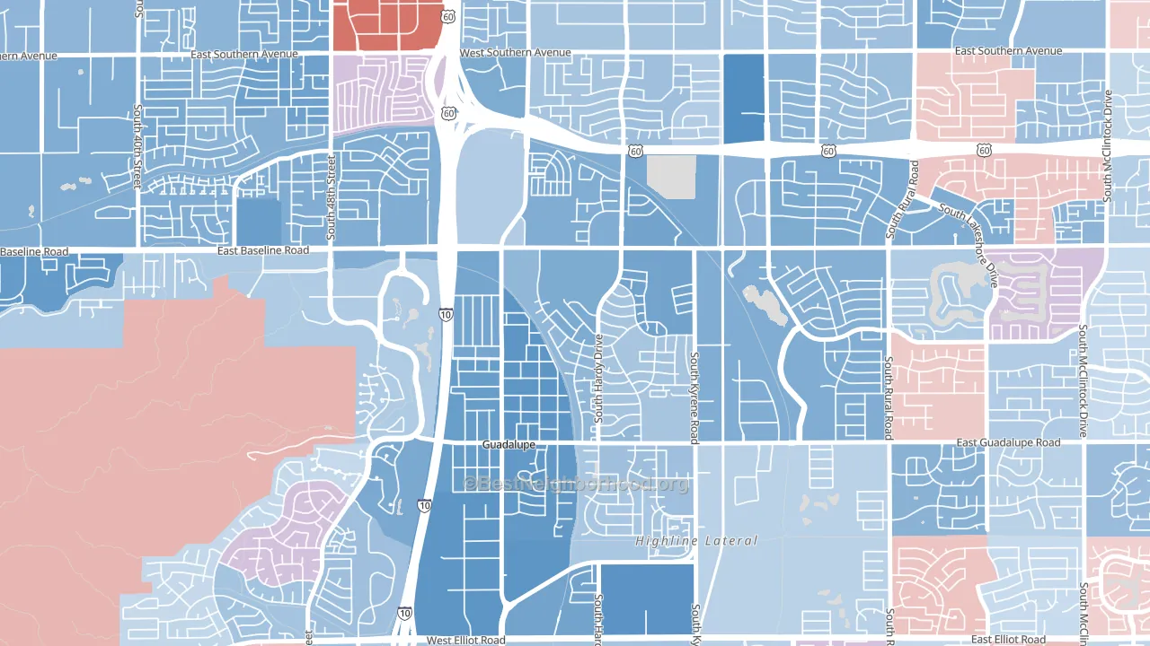 Wood Park, Tempe, AZ block-group political-lean map